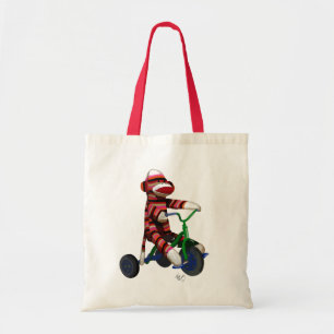 Tote Bag Singe de chaussette sur le tricycle