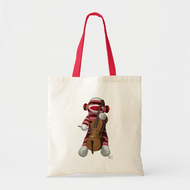 Tote Bag Singe et cello (Devant)