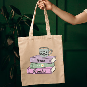 Tote Bag Sip Coffee Lire Livres Drôle Livre Citations Amour
