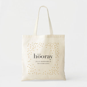 Tote Bag sip sip hooring élégant or poka dot anniversaire