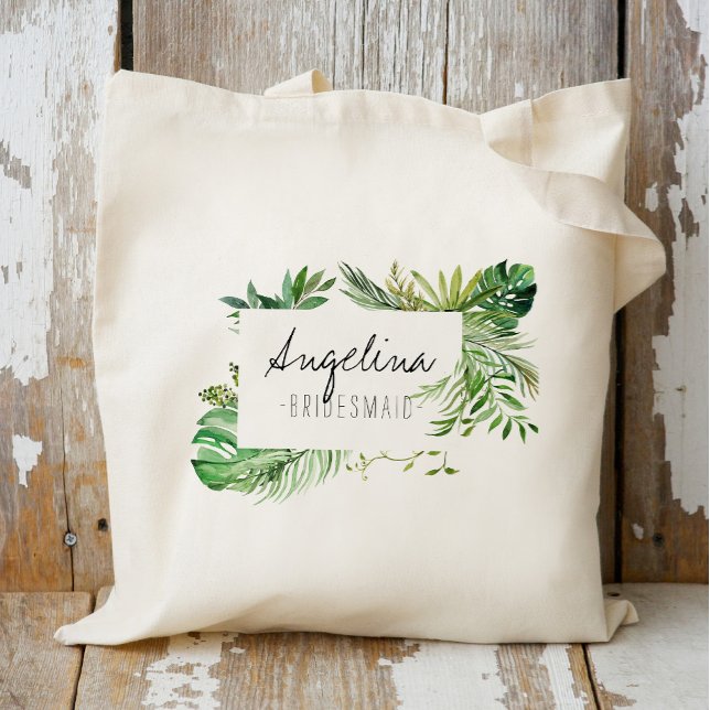 Tote Bag Sirène à feuilles de palme tropicale (Créateur téléchargé)