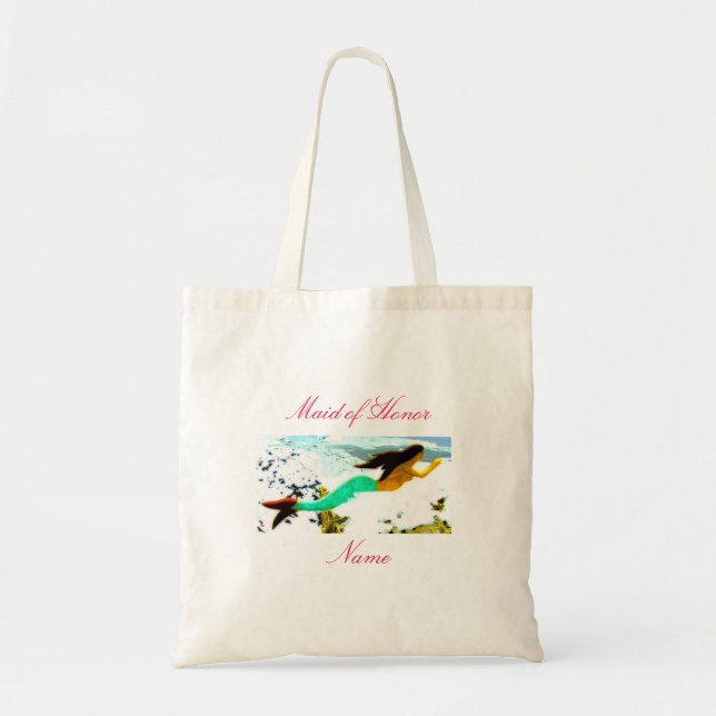 Tote Bag Sirène à queue verte honorée (Devant)