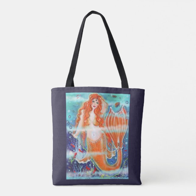 Tote Bag Sirène aux poissons tropicaux par Renee Lavoie (Dos)