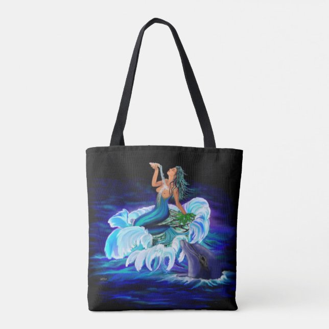 Tote Bag Sirène avec dauphin (Dos)