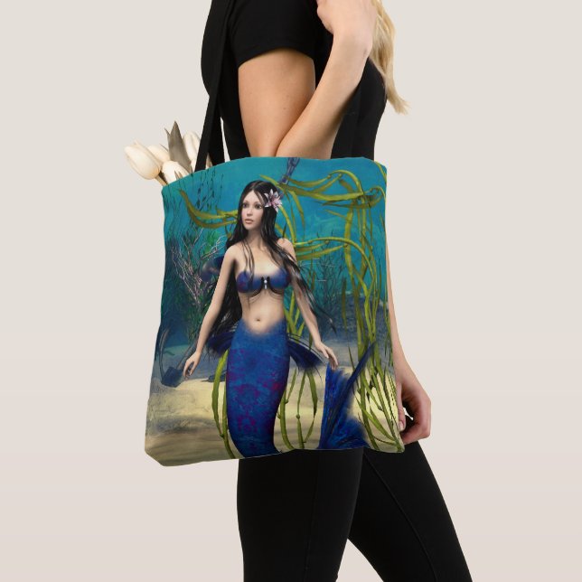 Tote Bag Sirène bleue (De près)