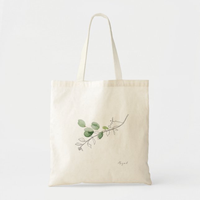 Tote Bag Sirène D'Aquarelle De Ressort Dessinée À La Main (Devant)