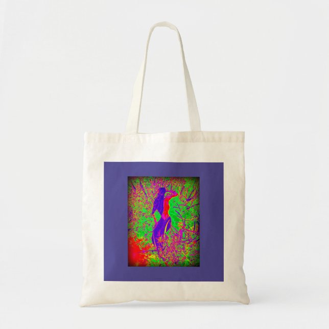 Tote Bag sirène de style hippie super violette (Devant)