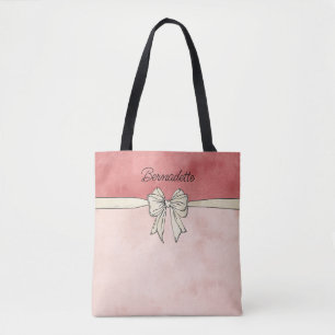 Tote Bag Sirène d'eau rose et crème