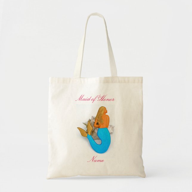 Tote Bag Sirène d'honneur à cheveux dorés (Devant)