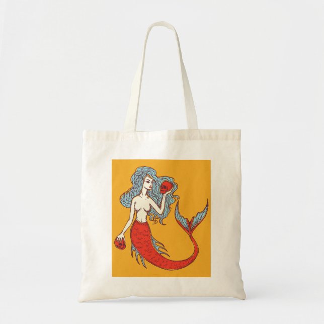 Tote Bag Sirène et crâne (Devant)