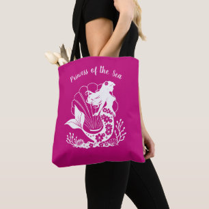 Tote Bag Sirène hawaïenne-Princesse de la mer rose