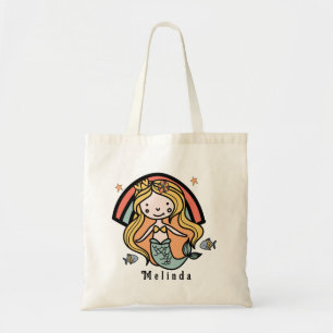 Tote Bag Sirène mignonne scandinave fille personnalisée