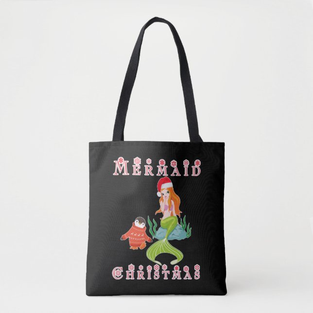 Tote Bag Sirène Noël et Drôle Penguin (Devant)