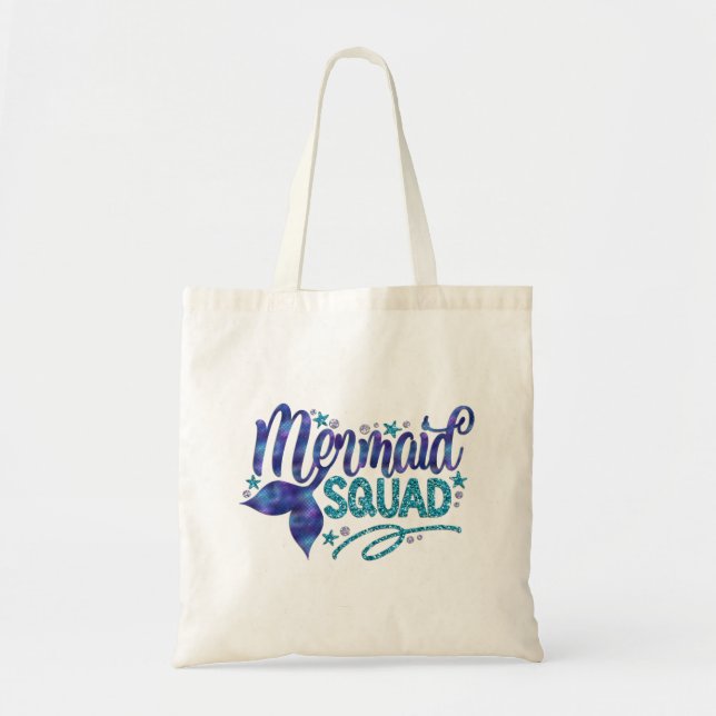Tote Bag Sirène - "peloton de sirène" - Teal toutes les (Devant)