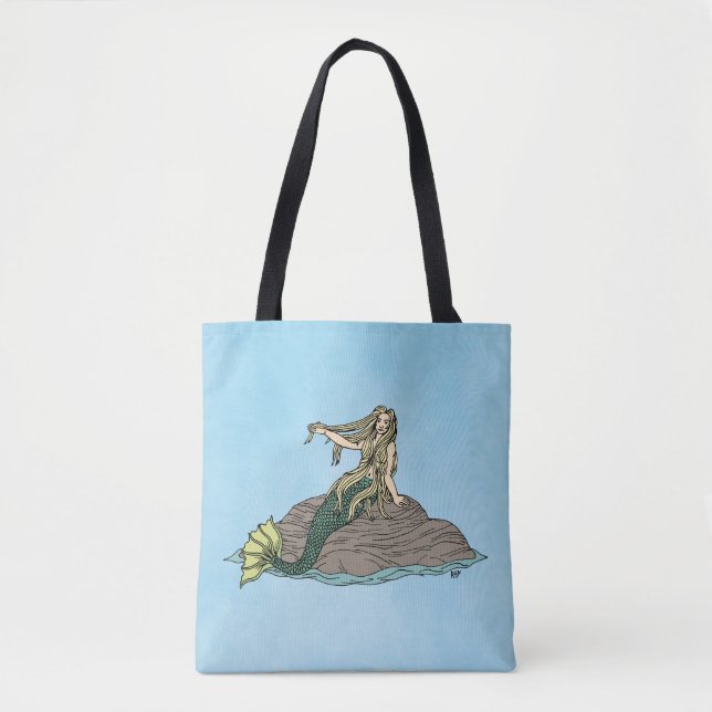 Tote Bag Sirène sur Rocks (Devant)