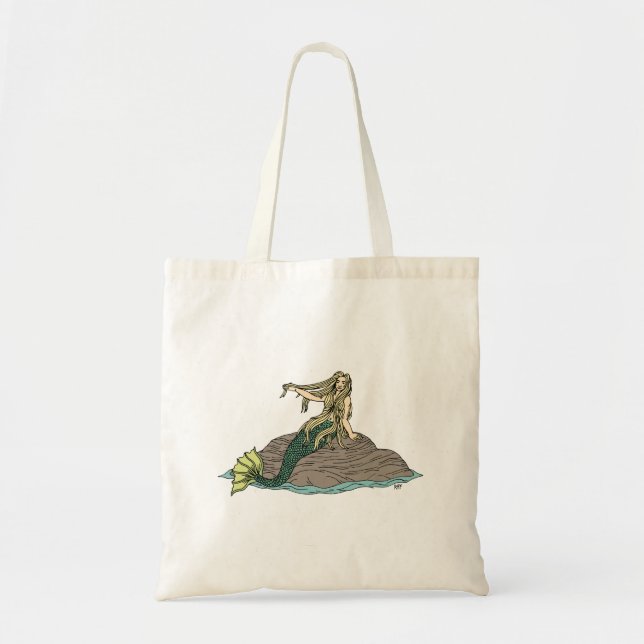 Tote Bag Sirène sur Rocks (Devant)