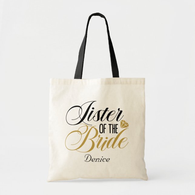 Tote Bag Sister Bride add name Wedding (Devant)
