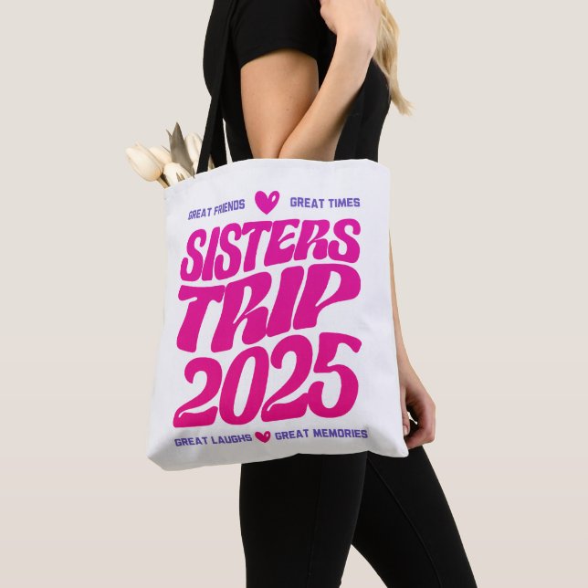 Tote Bag Sisters Trip 2025 Vacation Vibe Correspondant Amou (De près)