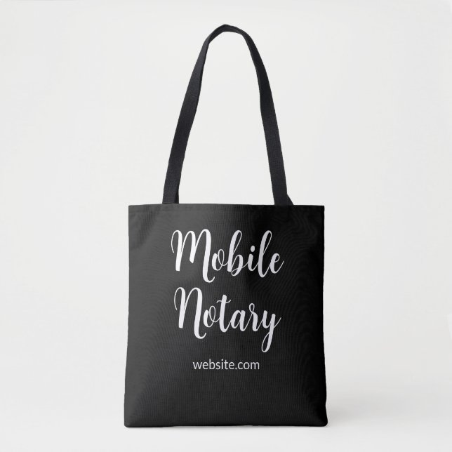 Tote Bag Site Web de Notaire Public Mobile Noir (Devant)