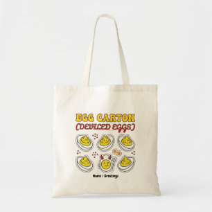 Tote Bag Six Pack d'œufs Diaboliques Rétro Pun Fitness Œuf