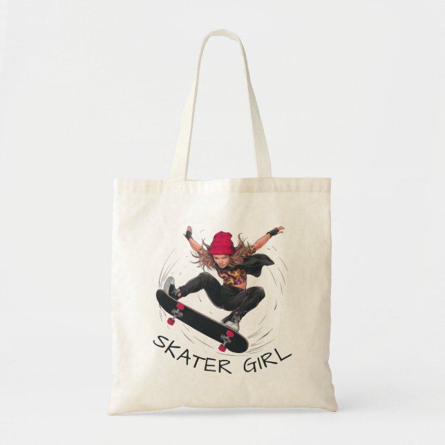 Tote Bag Skater Girl Skateboard (Devant)