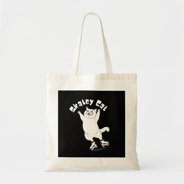 Tote Bag Skatey Cate noir et blanc Fourre-tout (Devant)