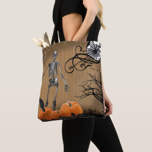 Tote Bag Skeleton Citrouille d'Halloween