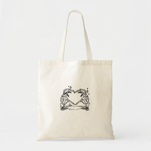 Tote Bag Skeleton Coeur main drôle Design