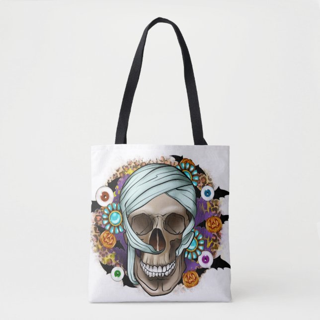 Tote Bag Skeleton d'Halloween (Devant)