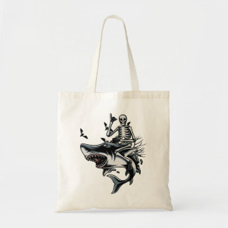 Tote Bag Skeleton équitation Requin Drôle Halloween Garçons