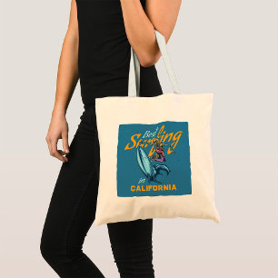 Tote Bag Skeleton vintage Surf California Beach
