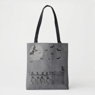 Tote Bag Skeletons De Danse Dans La Nuit