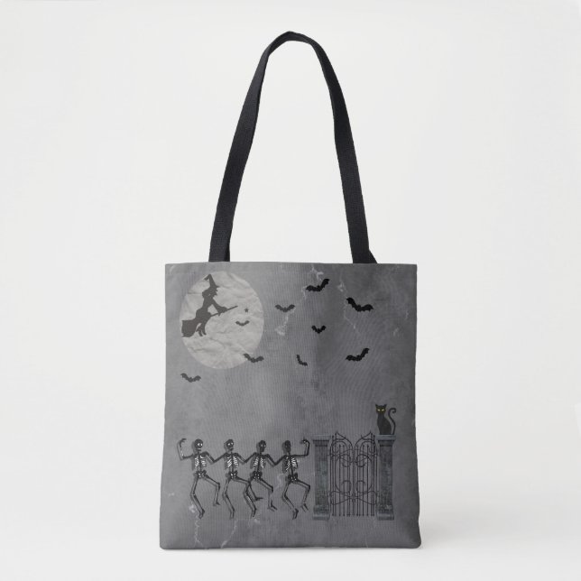 Tote Bag Skeletons De Danse Dans La Nuit (Devant)