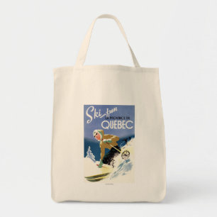 Tote Bag Ski de femme - affiche anglaise et française