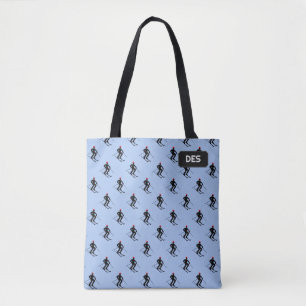 Tote Bag Ski Downhill - Ski Motif avec nom ou initiales