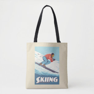 Tote Bag Ski est croire Retro Print