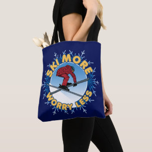 Tote Bag Ski Plus Inquiète Moins Citation de ski