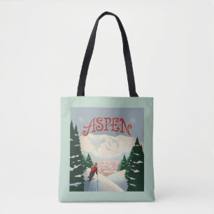 Tote Bag Skier d'Aspen Colorado