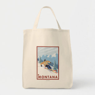 Tote Bag Skieur de neige de Downhhill - Montana