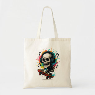 Tote Bag Skull on Skull with Headphones - Music & Color Sp