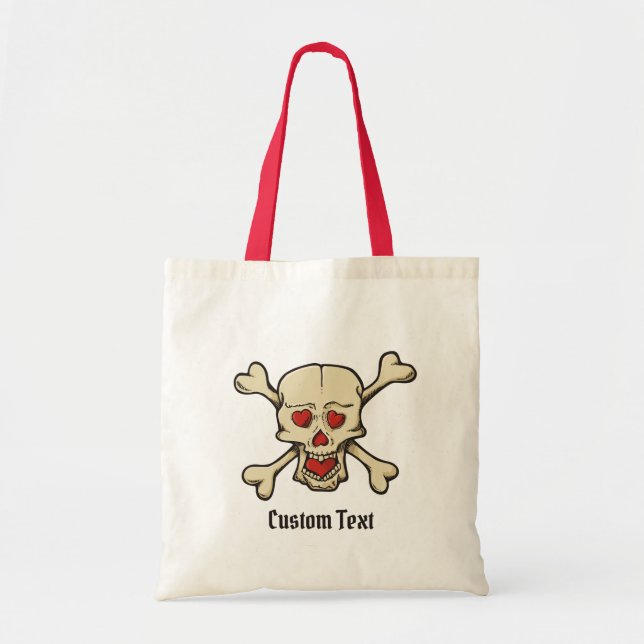 Tote Bag Skull with Hearts (Devant)