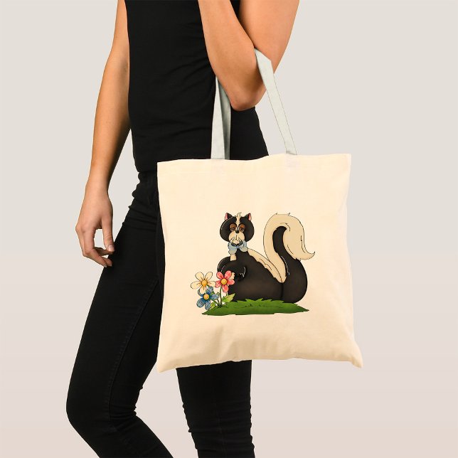 Tote Bag Skunk Avec Fleurs (Créateur téléchargé)