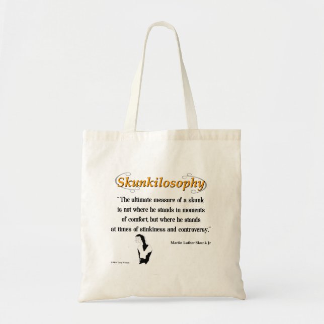Tote Bag Skunkilosophy - Sagesse de la peau (Devant)