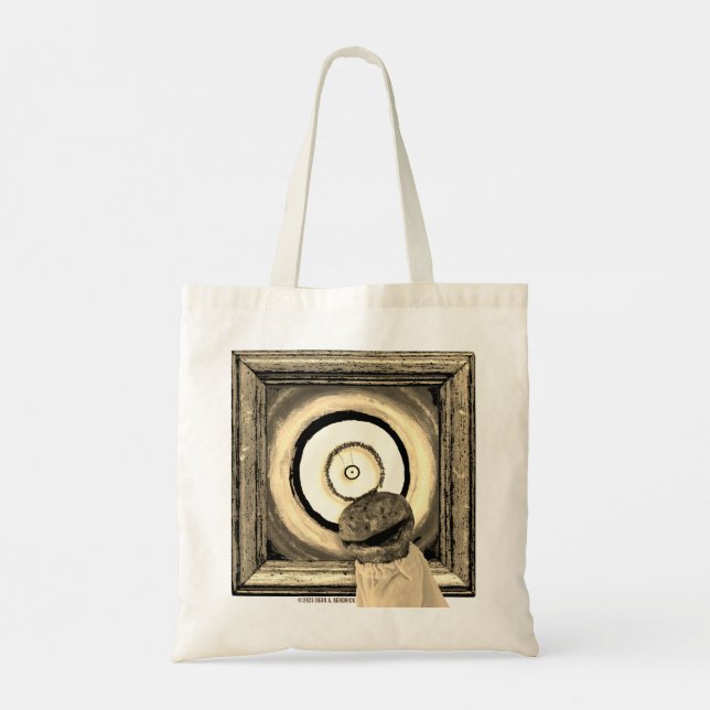 Tote Bag Skwot au-dessus Assie l'Alien Barker à Sepia (Dos)
