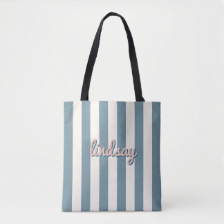 Tote Bag Skyline Blue Cabana Rayure Voyage Filles