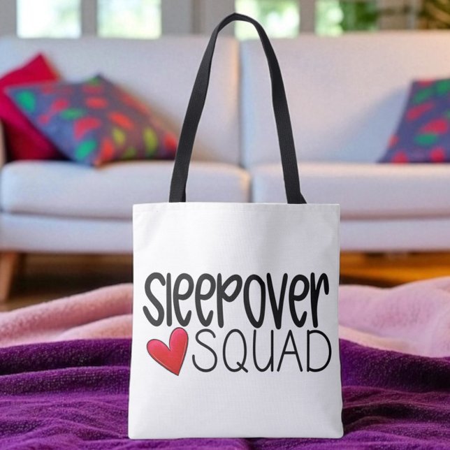 Tote Bag Sleepover Squad Heart Party Favor Custom (Créateur téléchargé)