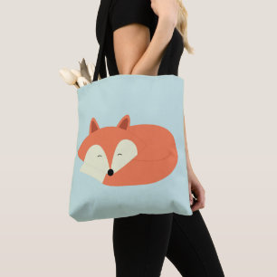 Tote Bag Sleepy Baby Red Fox