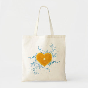 Tote Bag Slice of Heart-Shaped Orange