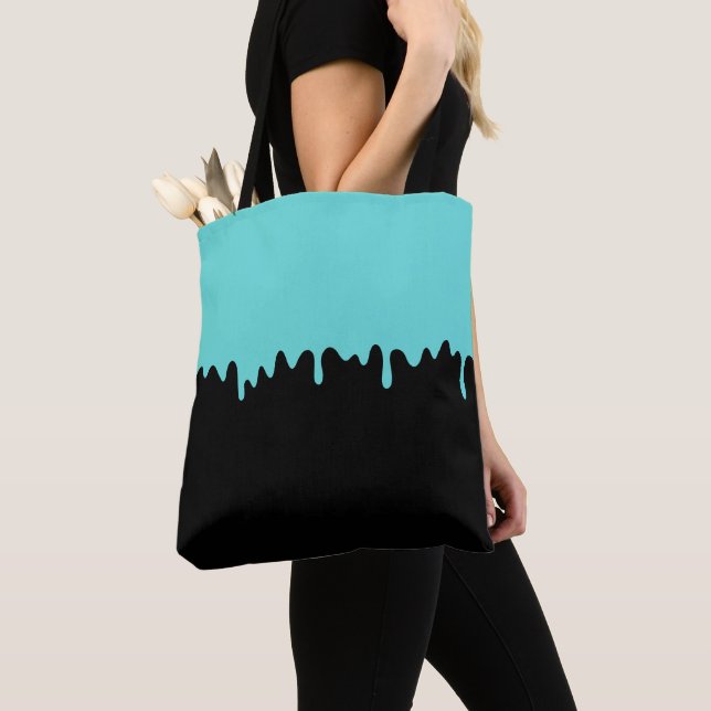 Tote Bag Slime écoulant sarcelle (De près)