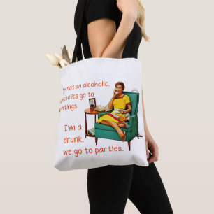 Tote Bag SlipperyJoe socialisation boisson fête vintage fem
